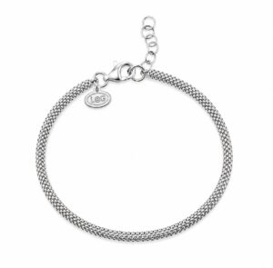 Armbånd sølv rhodineret small flad hindbær