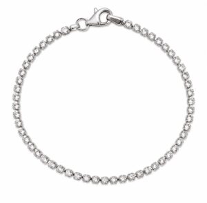 Armbånd sølv tennis rhodineret zirkonia