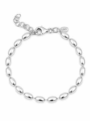 Armbånd sølv rhodineret oliven