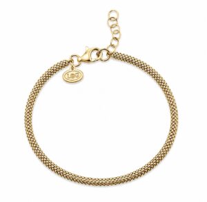 Armbånd sølv forg.yldt small flad hindbær