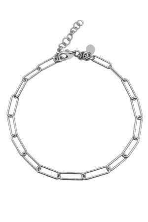 Armbånd sølv rhodineret lange led