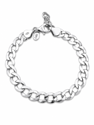 Armbånd sølv rhodineret åben panzer