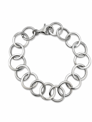 Armbånd sølv rhodineret ringe