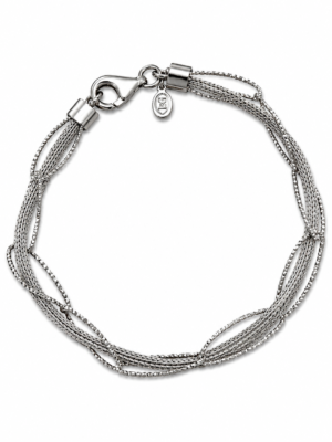 Armbånd sølv rhodineret strik oval