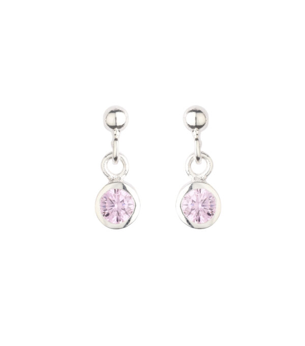 Øreh. sølv pink zirk