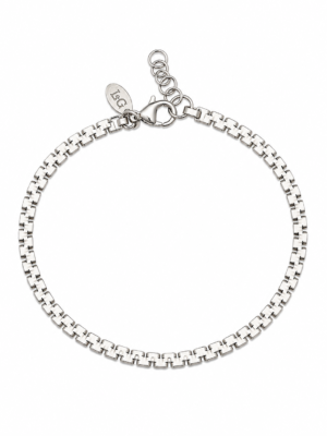 Armbånd sølv rhodineret led delt