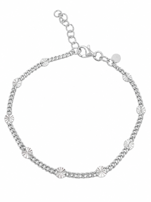 Armbånd sølv rhodineret big shine/panser