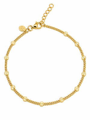 Armbånd sølv forgyldt small shine/panser