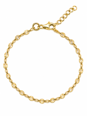 Armbånd sølv forgyldt oval SHINE