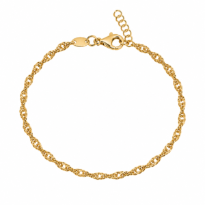 Armbånd sølv forgyldt singapore