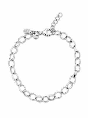 Armbånd sølv rhodineret ovale led