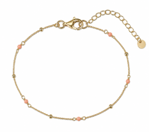 Armbånd sølv forgyldt grøn bamboo coral