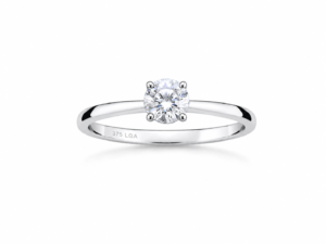 Ring 9 karat hvidguld LAB GROWN 0,48 carat TW/VS